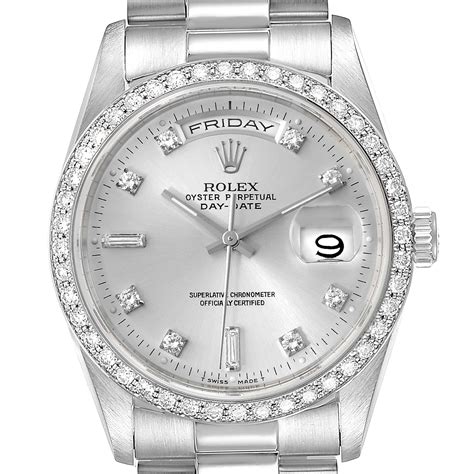 rolex presidential silver diamond for sale|presidential Rolex price 2021.